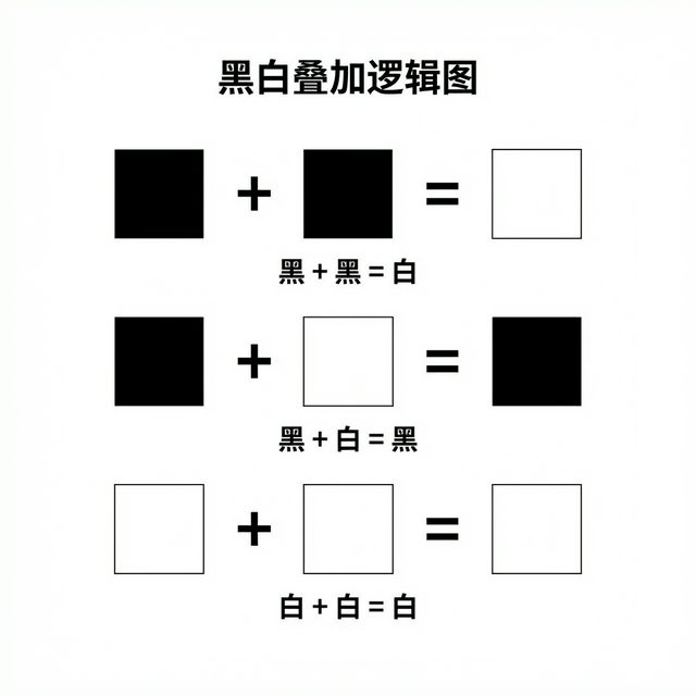 黑白叠加逻辑示意图